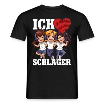 Ich Liebe Schlager - Männer T-Shirt - Schwarz - Vorne - AI Model Male 178 light (178cm)