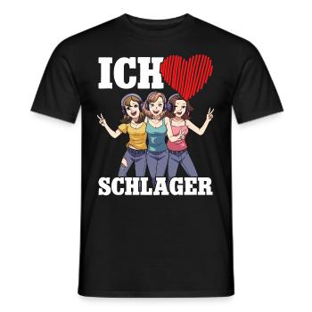 J’adore Schlager - T-shirt homme - noir - Devant - AI Model Male 178 light (178cm)