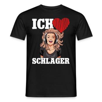 Ich Liebe Schlager - Männer T-Shirt - Schwarz - Vorne - AI Model Male 178 light (178cm)
