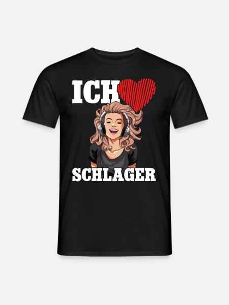 Ich Liebe Schlager - Männer T-Shirt - Schwarz