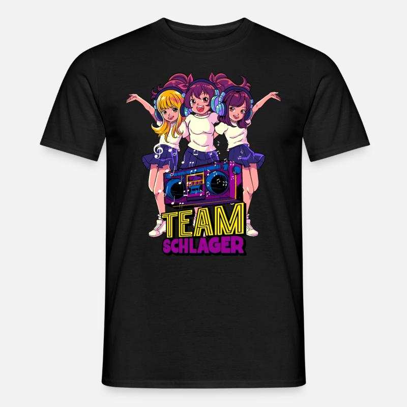 Team Schlager - Männer T-Shirt - Schwarz