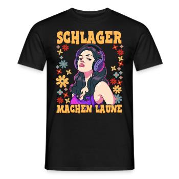Schlager - Männer T-Shirt - Schwarz - Vorne - AI Model Male 178 light (178cm)