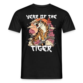 Year of the Tiger Lunar New Year Chinese - Men's T-Shirt - black - Front - AI Model Male 178 light (178cm)