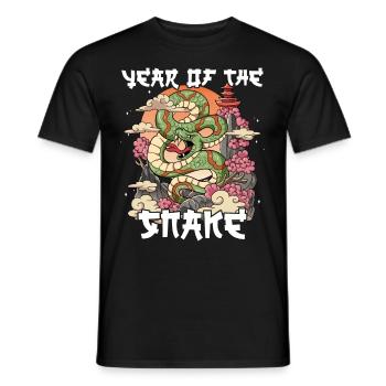 Year of the Serpent Lunar New Year Chinese - Men's T-Shirt - black - Front - AI Model Male 178 light (178cm)