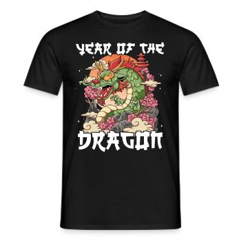 Année du Dragon Nouvel An lunaire chinois - T-shirt homme - noir - Devant - AI Model Male 178 light (178cm)
