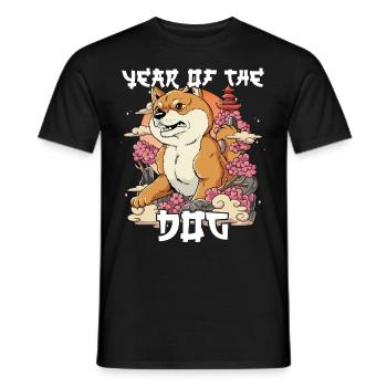 Year of the Dog Lunar New Year Chinese - Men's T-Shirt - black - Front - AI Model Male 178 light (178cm)