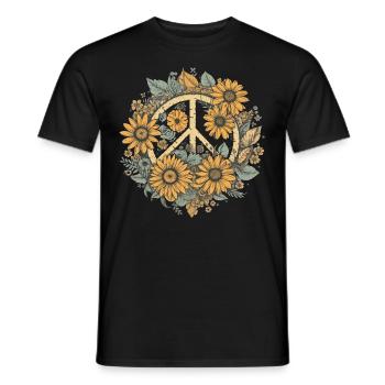 Costume Hippie Signe de la Paix - T-shirt homme - noir - Devant - AI Model Male 178 light (178cm)