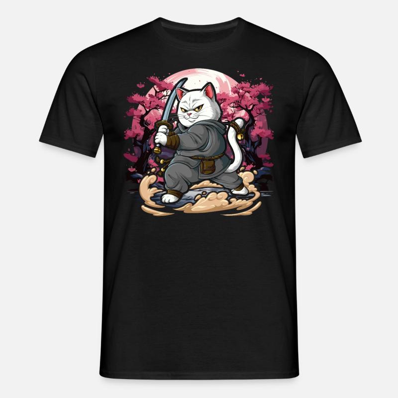 Samurai Cat - Men's T-Shirt - black