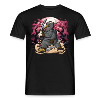 Grue samouraï - T-shirt homme - noir - Devant - AI Model Male 178 light (178cm)