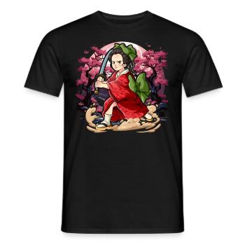 Samurai Kimono Women - Men's T-Shirt - black - Front - AI Model Male 178 light (178cm)