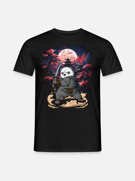 Samurai Panda - Men's T-Shirt - black