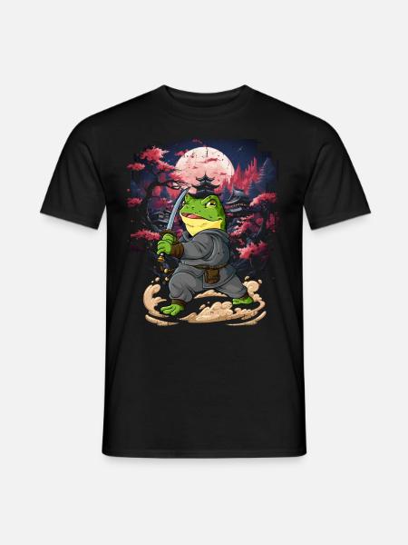 Samurai Frosch - Männer T-Shirt - Schwarz