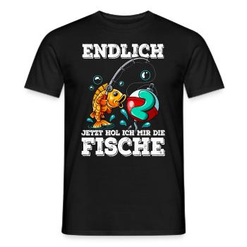2 Birthday Angler Fishing - Men's T-Shirt - black - Front - AI Model Male 178 light (178cm)