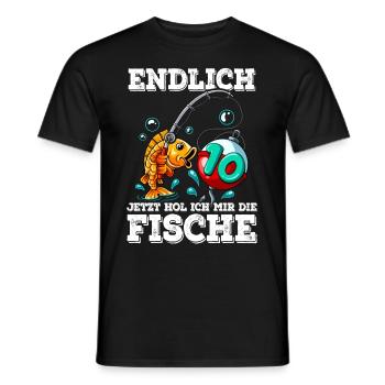 10 Geburtstag Angler Angeln - Männer T-Shirt - Schwarz - Vorne - AI Model Male 178 light (178cm)