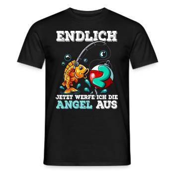 2 Birthday Angler Fishing - Men's T-Shirt - black - Front - AI Model Male 178 light (178cm)
