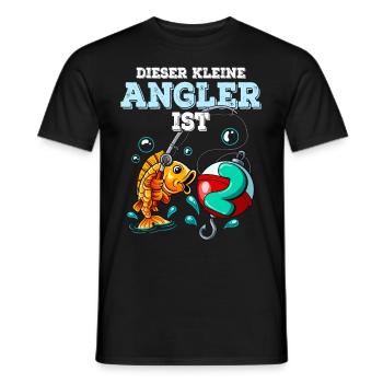 2 Birthday Angler Fishing - Men's T-Shirt - black - Front - AI Model Male 178 light (178cm)
