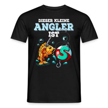 5 Birthday Angler Fishing - Men's T-Shirt - black - Front - AI Model Male 178 light (178cm)