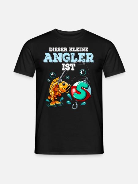 5 Birthday Angler Fishing - Men's T-Shirt - black