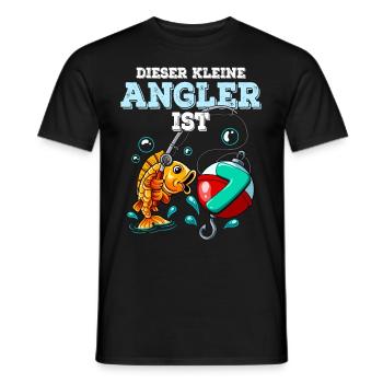 7th Birthday Angler Fishing - Men's T-Shirt - black - Front - AI Model Male 178 light (178cm)