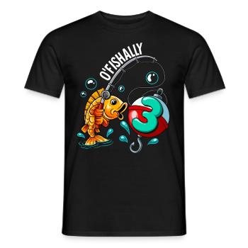 3 Pêche à la ligne d’anniversaire - T-shirt homme - noir - Devant - AI Model Male 178 light (178cm)