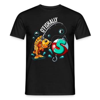 5 Birthday Angler Fishing - Men's T-Shirt - black - Front - AI Model Male 178 light (178cm)