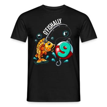 9 Anniversaire Pêcheur à la ligne - T-shirt homme - noir - Devant - AI Model Male 178 light (178cm)