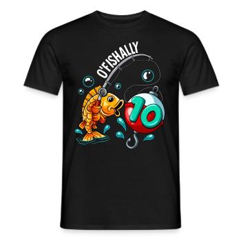 10 Geburtstag Angler Angeln - Männer T-Shirt - Schwarz - Vorne - AI Model Male 178 light (178cm)