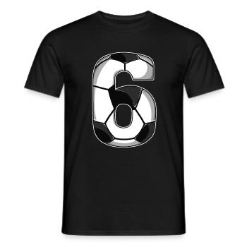Football du 6e anniversaire - T-shirt homme - noir - Devant - AI Model Male 178 light (178cm)