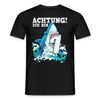 Requin du 7e anniversaire - T-shirt homme - noir - Devant - AI Model Male 178 light (178cm)
