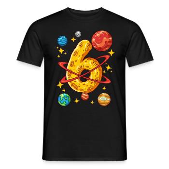 6 Birthday Space Space Astronaut 6 Years - Men's T-Shirt - black - Front - AI Model Male 178 light (178cm)