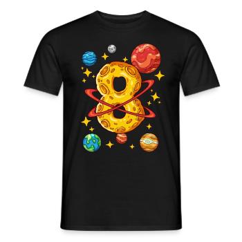 8 Anniversaire Astronaute de l’espace 8 ans - T-shirt homme - noir - Devant - AI Model Male 178 light (178cm)
