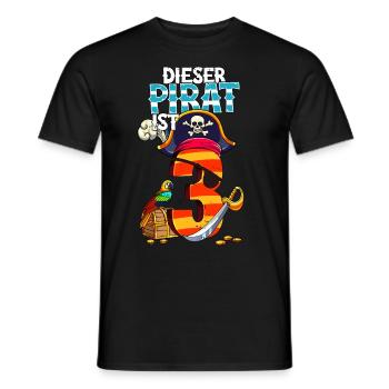 3rd Birthday Pirates - Men's T-Shirt - black - Front - AI Model Male 178 light (178cm)