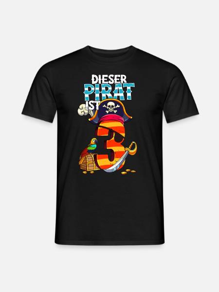 3rd Birthday Pirates - Men's T-Shirt - black