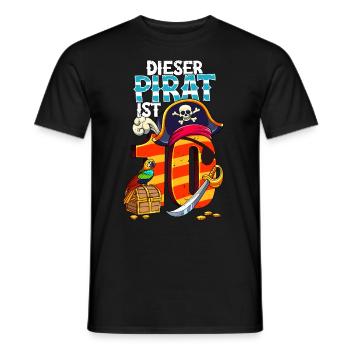 10th Birthday Pirates - Men's T-Shirt - black - Front - AI Model Male 178 light (178cm)