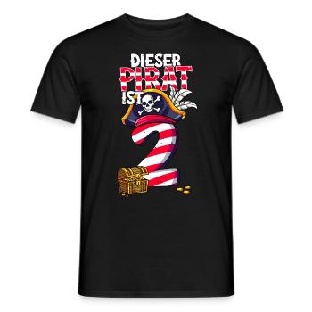 2nd Birthday Pirates - Men's T-Shirt - black - Front - AI Model Male 178 light (178cm)