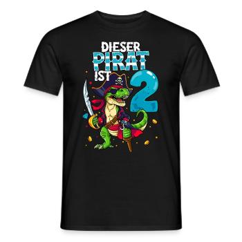 2nd Birthday Pirates - Men's T-Shirt - black - Front - AI Model Male 178 light (178cm)
