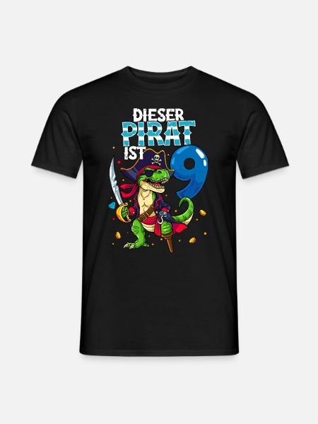 9th Birthday Pirates - Men's T-Shirt - black