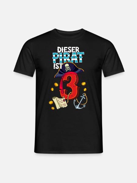 3rd Birthday Pirates - Men's T-Shirt - black