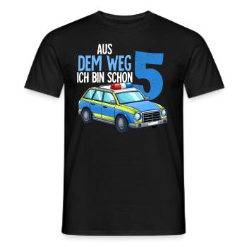 5e anniversaire Police Police Car 5 ans - T-shirt homme - noir - Devant - AI Model Male 178 light (178cm)
