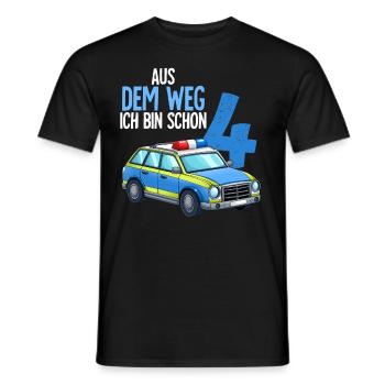 4e anniversaire Police Police voiture 4 ans - T-shirt homme - noir - Devant - AI Model Male 178 light (178cm)