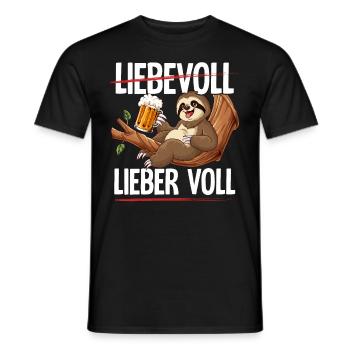 Faultier Sauftier Liebevoll Lieber Voll - Männer T-Shirt - Schwarz - Vorne - AI Model Male 178 light (178cm)