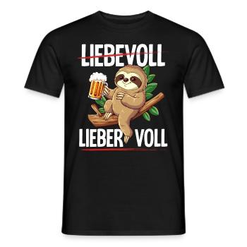 Faultier Sauftier Liebevoll Lieber Voll - Männer T-Shirt - Schwarz - Vorne - AI Model Male 178 light (178cm)