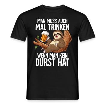 Faultier Sauftier - Männer T-Shirt - Schwarz - Vorne - AI Model Male 178 light (178cm)