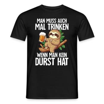 Faultier Sauftier - Männer T-Shirt - Schwarz - Vorne - AI Model Male 178 light (178cm)