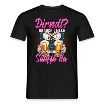 Remplacement de Dirndl - T-shirt homme - noir - Devant - AI Model Male 178 light (178cm)