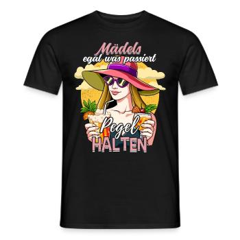 Mädels Egal Was Passiert Pegel Halten - Männer T-Shirt - Schwarz - Vorne - AI Model Male 178 light (178cm)