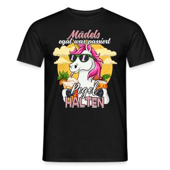 Mädels Egal Was Passiert Pegel Halten - Männer T-Shirt - Schwarz - Vorne - AI Model Male 178 light (178cm)