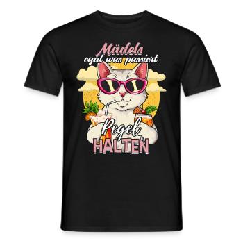 Mädels Egal Was Passiert Pegel Halten - Männer T-Shirt - Schwarz - Vorne - AI Model Male 178 light (178cm)