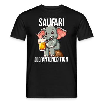Saufari Elefantenedition Elefant Bier - Männer T-Shirt - Schwarz - Vorne - AI Model Male 178 light (178cm)
