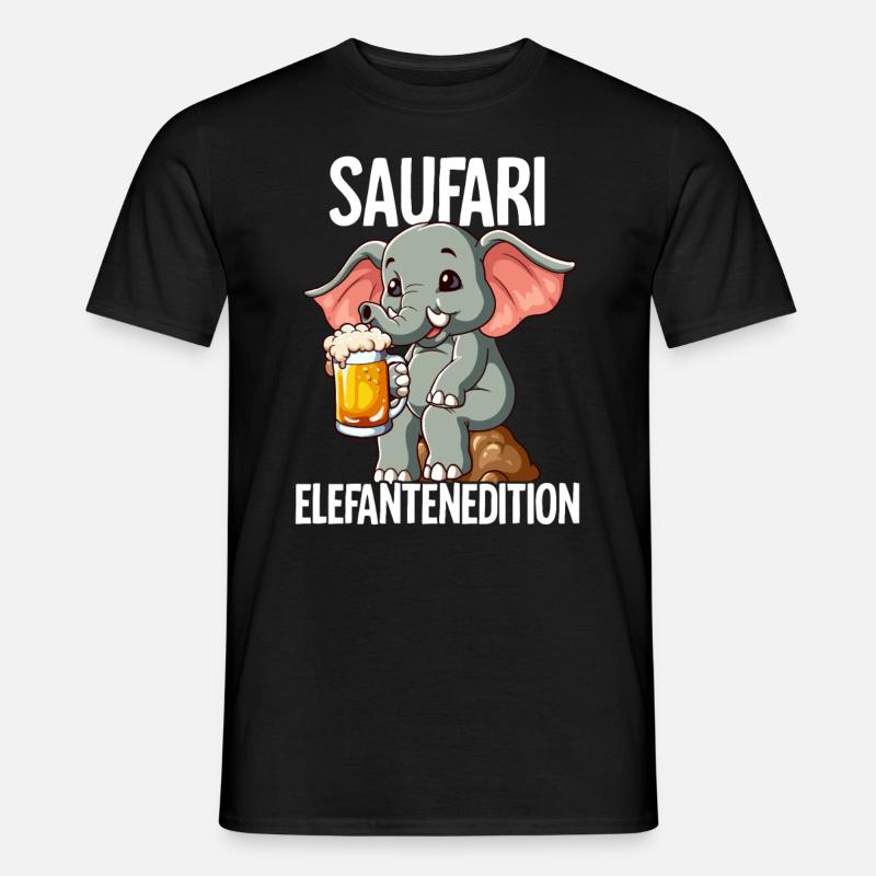 Saufari Elefantenedition Elefant Bier - Männer T-Shirt - Schwarz